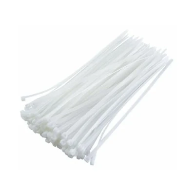 Afbeelding van PARENCE. Set van 100 kunststof kabelbinders stuks, klemmen, flenzen, Rislan 100x2,5mm, wit
