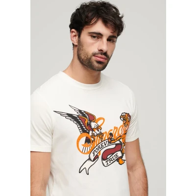Afbeelding van Superdry Mannen Tattoo Script T shirt Wit Grootte: M