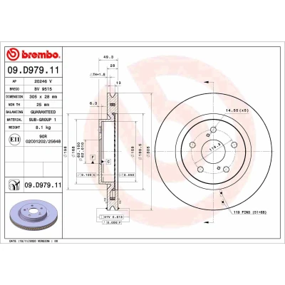 Afbeelding van Brembo Remschijven 09.D979.11