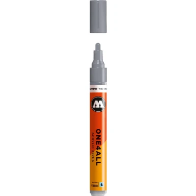 Afbeelding van Molotow ONE4ALL 4mm Acryl Marker Grijs Geschikt voor vele oppervlaktes zoals canvas, hout, steen, keramiek, plastic, glas, papier, leer...