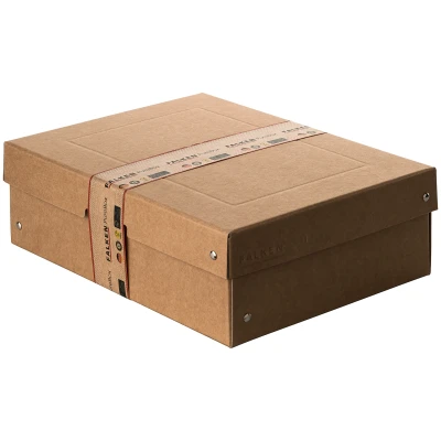 Afbeelding van Originele FALKEN PureBox Nature. Made in Germany. 100 mm hoog DIN A4. Opbergdoos met deksel van stevig karton Vegan geschenkdoos transportdoos doos multifunctionele