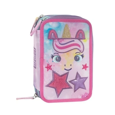 Afbeelding van Mofu Gevuld Etui, Unicorn (3 ritsen) 20 x 13 7 cm Polyester