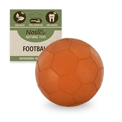 Afbeelding van Nosli Natural Toys Football Premium hondenbal van 100% natuurlijk rubber tandverzorging kauwspeelgoed voor honden werpbal kleine en grote hondenspeelgoedbal speelbal (S)
