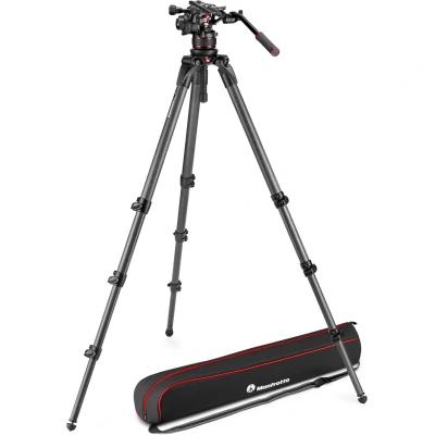 Afbeelding van Manfrotto MVK612CTALL Nitrotech 612 Fluid videokop voor video opnames met videostatief van carbon DSLR&#039;s, spiegelloze, en cinema camerasystemen, 12 kg draagvermogen
