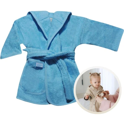 Afbeelding van Badjas Uni Line, Blauw 0 12mnd