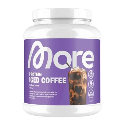 Afbeelding van MORE Protein Iced Coffee, Coffee Lover, 500 g, 20 Porties Proteïnepoeder met Koffie Gemaakt in Duitsland, Laboratorium Getest