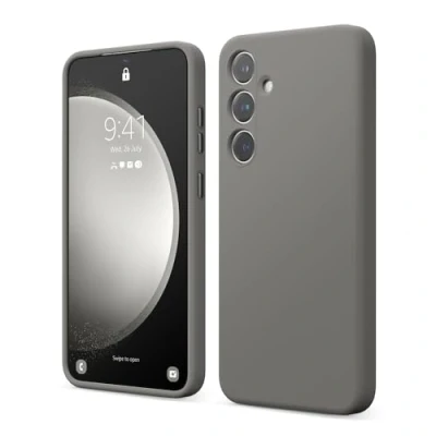 Afbeelding van elago Liquid Silicone Hoesje Compatibel met Samsung Galaxy S24 Plus Case, Premium Siliconen, Full Body Beschermhoes [4 Lagen Schokbestendige Structuur], Anti Kras Microvezel Voering(Middengrijs)