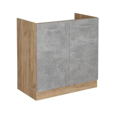 Afbeelding van Vicco Wastafelkast R Line, Beton/Krachtige eik goud, 80 cm zonder werkblad