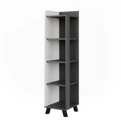 Afbeelding van Vicco KarenHalfhoge kast 30 x 128 cm met compartimenten Antraciet/wit