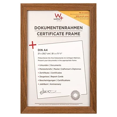 Afbeelding van Walther Design Fiorito Efx130P Houten Fotolijst, Donker Eiken, 21 X 29,7 Cm (A4 Formaat), Met Kunstglas En Passe Partout