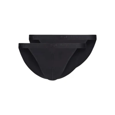Afbeelding van Skiny Tanga Cotton Rib G string voor heren, verpakking van 2 stuks, zwart (080693), XL