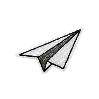 Afbeelding van Mono Quick Strijkplaat patch applicatie om op te strijken Origami Jet vliegtuig 3,5 cm x 4,0