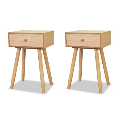 Afbeelding van Nachtkastjes 2 st 40x30x61 cm massief grenenhout bruin