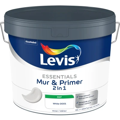 Afbeelding van Levis Essentials Mur &amp; Primer Wit 10 L