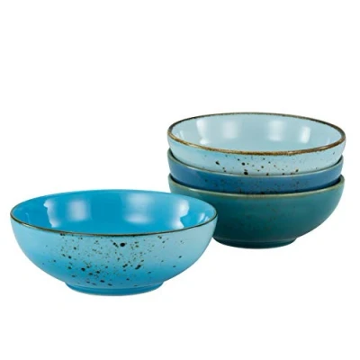 Afbeelding van CreaTable, 23430, serie Nature Collection Aqua Smoothibowl, 4 delige serviesset, bowl set van aardewerk, vaatwasser en magnetronbestendig, kwaliteitsproductie