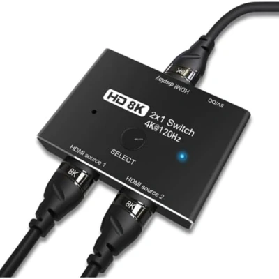 Afbeelding van CableDeconn HDMI Ultra HD 8K 2.1 Hoge snelheid 48 Gbps directionele schakelaar alleen 2 inch 1out @60Hz 4K @120Hz Splitter Converter Compatibel met Xbox PS5 Projectoren Monitoren