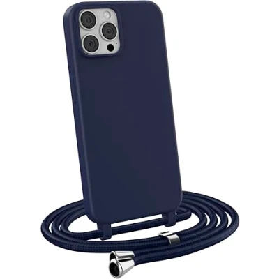 Afbeelding van MyGadget mobiele telefoonketting voor Apple iPhone 12 Pro TPU hoesje met lint telefoonhoes telefoonriem om op te hangen Koord Koordhoes beschermhoes donkerblauw