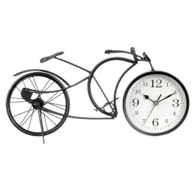 Afbeelding van Bordsklocka Fiets Zwart Metaal 40 x 19,5 7 cm (4 Stuks)