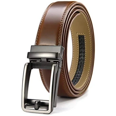 Afbeelding van CHAOREN Lederen Herenriem Automatische Leer 35mm voor Pak en Casual Micro verstelbare Riem zonder Gaten