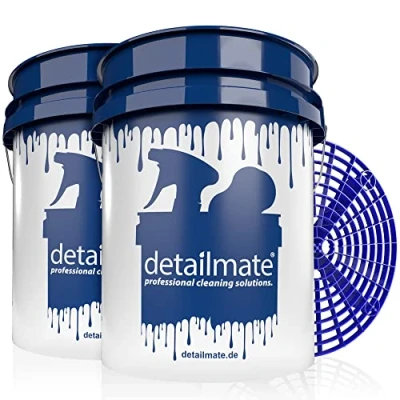 Afbeelding van detailmate 2 emmers wasmethode autowasset x wasemmers extra robuust en versterkt 20 liter met 1 GritGuard vuilinzet voor auto, motorfiets, caravan, boten zachte handwas
