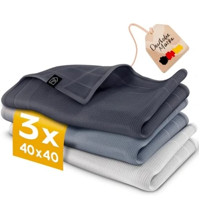Afbeelding van Homety Microvezeldoeken 40x40 poetsdoeken, raampoetsdoeken, streepvrij, pluisvrije magische doeken, reinigingsdoeken, 6 delige set microvezeldoek, raamdoek, poetsdoek (40x40, 6stuks)