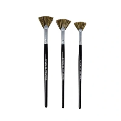 Afbeelding van Studio 22 Hog Bristle Artist&#039;s Fan Penseel, set van 3 maten