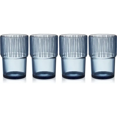 Afbeelding van Bitz Kusintha caféglas 38 cl 4 pack Blue