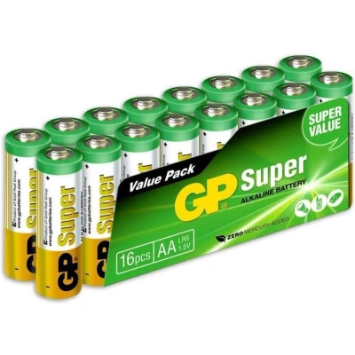 Afbeelding van GP Super Alkaline AA batterijen 16 stuks