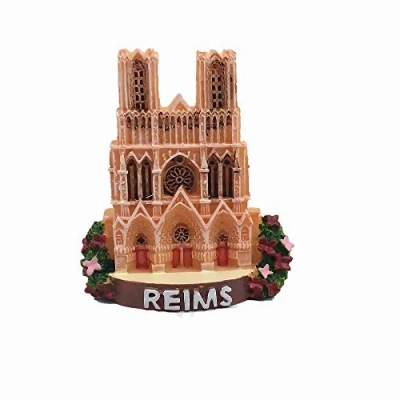 Afbeelding van Reims Kathedraal Frankrijk 3D Koelkast Magneet Souvenir Gift Collectie, Huis &amp; Keuken Decoratie Magnetische Sticker