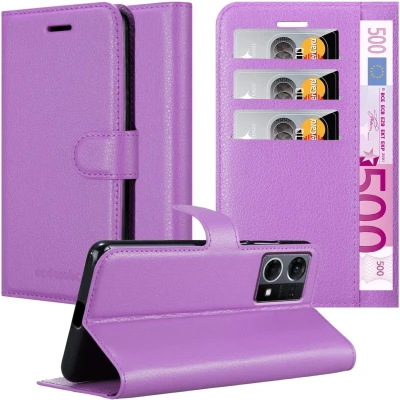 Afbeelding van Cadorabo Hoesje geschikt voor Realme 7 5G in MANGAAN PAARS Beschermhoes met magnetische sluiting, standfunctie en kaartvakje Book Case Cover Etui
