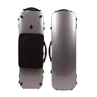 Afbeelding van Yinfente 4/4 Viool Case Koolstofvezel gevallen voor Glasvezel Langwerpige Vorm Sterke Licht Volledige grootte met muziek Sheet Bag Zilver Kleur