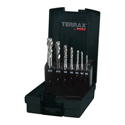 Afbeelding van TERRAX by Ruko Machineschroefdraadboorset M DIN 371/376 vorm C/35 RSP HSSE Co 5 in kunststof cassette, A245058ETX