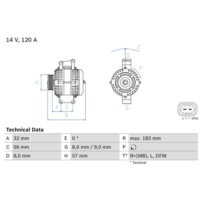Afbeelding van Bosch Alternator/Dynamo 0 986 044 020