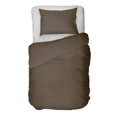 Afbeelding van Kayori dekbedovertrek Kai Washed Katoen Taupe 140/200 220 + 1 sloop 140/220 (Kleur: Taupe)