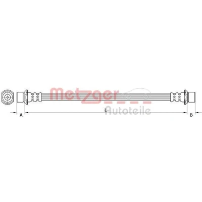 Afbeelding van METZGER 4111503 Remslang Achteras rechts, Binnen 129mm TOYOTA: Auris Hatchback (E15) 1.4 D 4D, 1.33 Dual VVTi, 1.6, 1.8 Hybrid, 1.8, 4WD