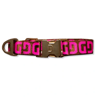 Afbeelding van Dogguo Hondenhalsband L DG COLLAR BROWN / PINK