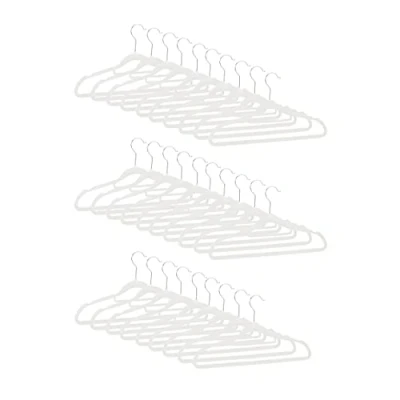 Afbeelding van Relaxdays kledinghangers set broekhanger klerenhangers met stropdashouder antislip Wit, Pak van 30
