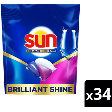 Afbeelding van Sun Brilliant Shine All in 1 Vaatwascapsules 34 stuks