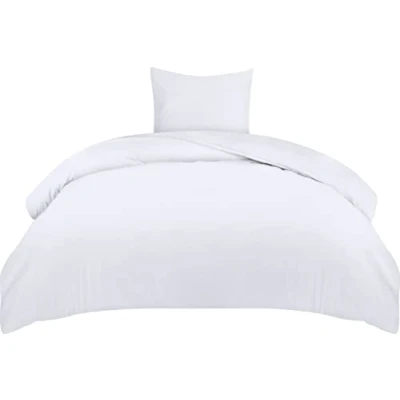 Afbeelding van Utopia Bedding Dekbedovertrek Set Zachte Microvezel 135x200cm met Kussensloop 80x80cm Beddengoed Wit