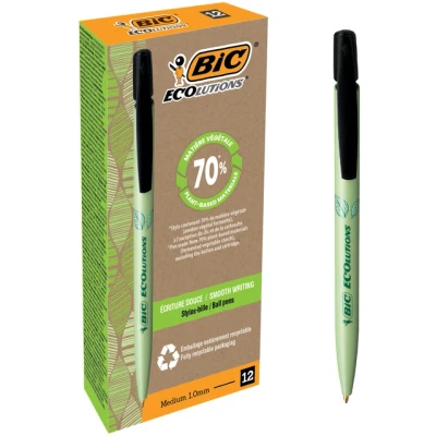 Afbeelding van Balpen Bic Ecolutions media clic bio based medium zwart