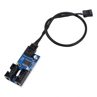 Afbeelding van WANGCL 9pin USB 2.0 Header Splitter 1 naar 2 Extension Hub Adapter Poort Multiplier
