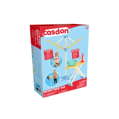 Afbeelding van Casdon 61450 Wash Day Set Toy Pretend Steam Iron And Laundry Basket!,Pastel, Aged 3+