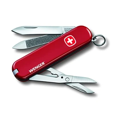 Afbeelding van Victorinox Wenger Klein Taschenmesser, 7 Funktionen, Nagelfeile, Schere mit Mikro Zahnung, rot, 0.6423.91