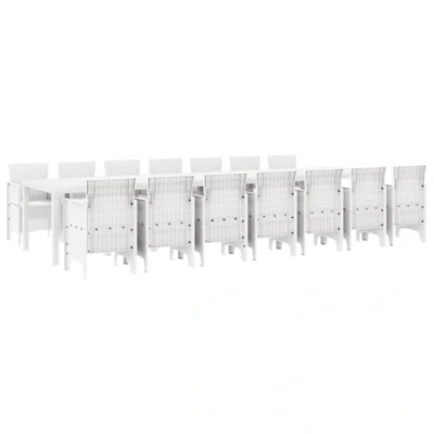 Afbeelding van vidaXL 15 delige tuinset in wit poly rattan