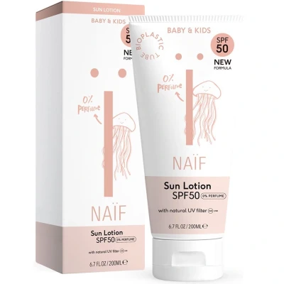 Afbeelding van Naïf Naif Care Zonnebrand Kids SPF50 parfum vrij 0% 200 ml