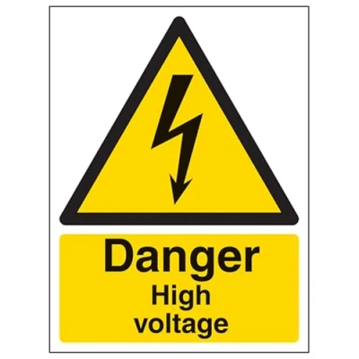 Afbeelding van VSafety Signs 68003AN S &quot;Danger High Voltage&quot; waarschuwing elektrisch bord, zelfklevend, portret, 150 mm x 200 mm, zwart/geel
