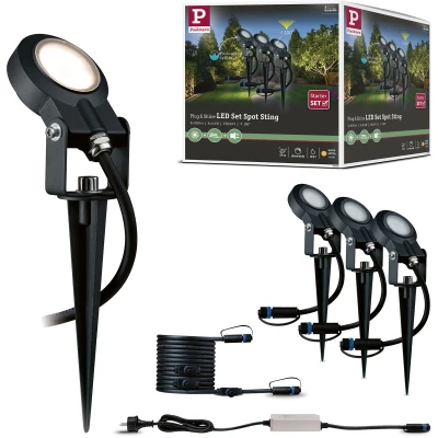 Afbeelding van Paulmann Plug &amp; Shine Basisset grondpen Sting IP67 3000K 3x6W dimbaar
