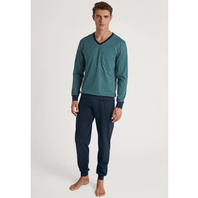 Afbeelding van Calida BÜNDCHEN SET Pyjama, Heren, Maat: XXL, Pond green