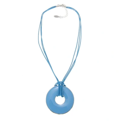 Afbeelding van Behave Ketting met koord en cirkelvormige hanger