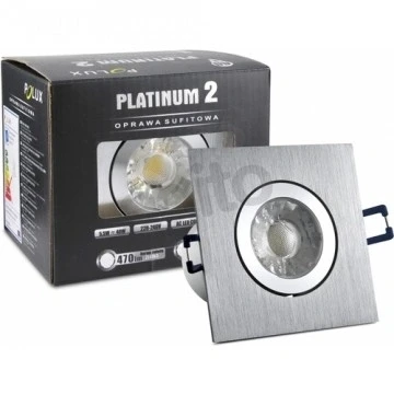 Afbeelding van LED spot compleet armatuur RVS vierkant zilver koud wit